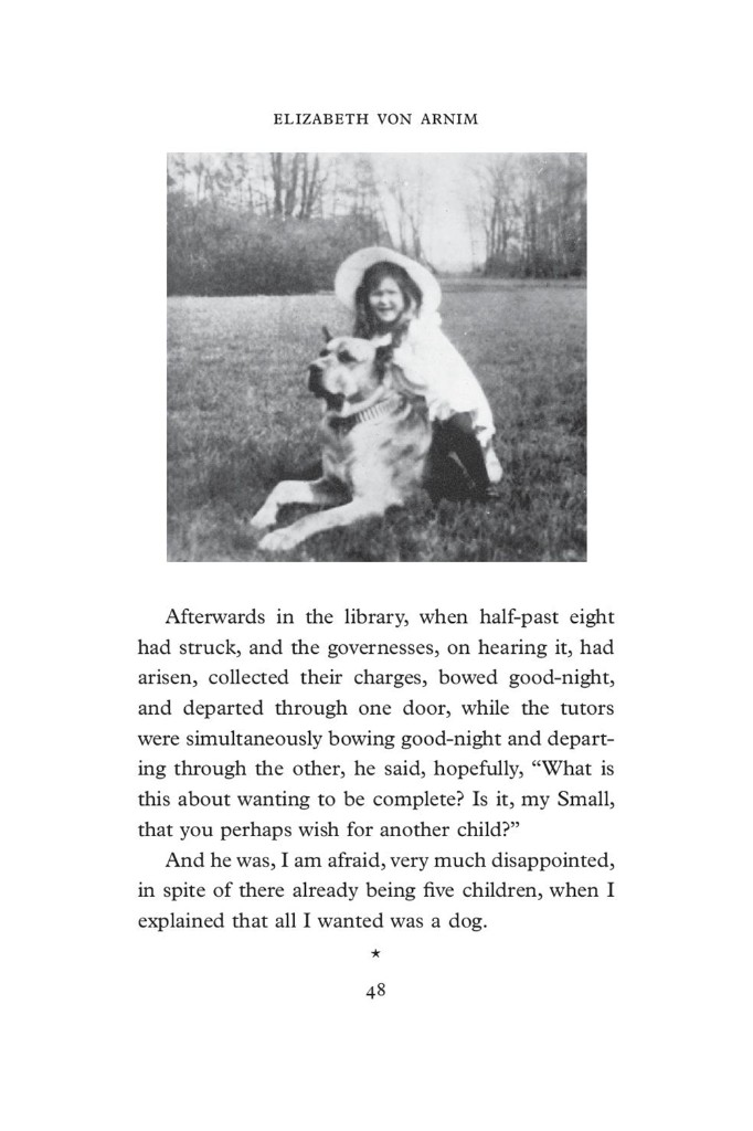 Interior page from All the Dogs of My Life showing a young girl with a large dog